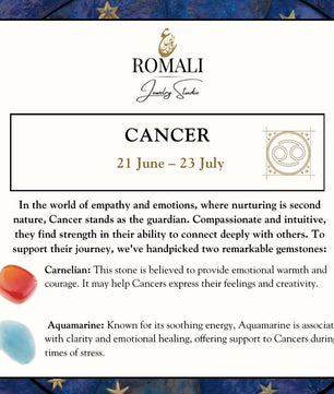 ROMALI Cancer Zodiac Bracelet - Carnelian & Aquamarine - ROMALI