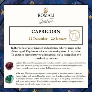 Capricorn Zodiac Bracelet - Garnet & Malachite