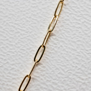 18k Gold-Plated Paperclip Chain Necklace - Petite Freshwater Pearlies