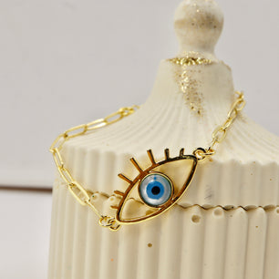 18k Gold-Plated Evil Eye Chain Bracelet