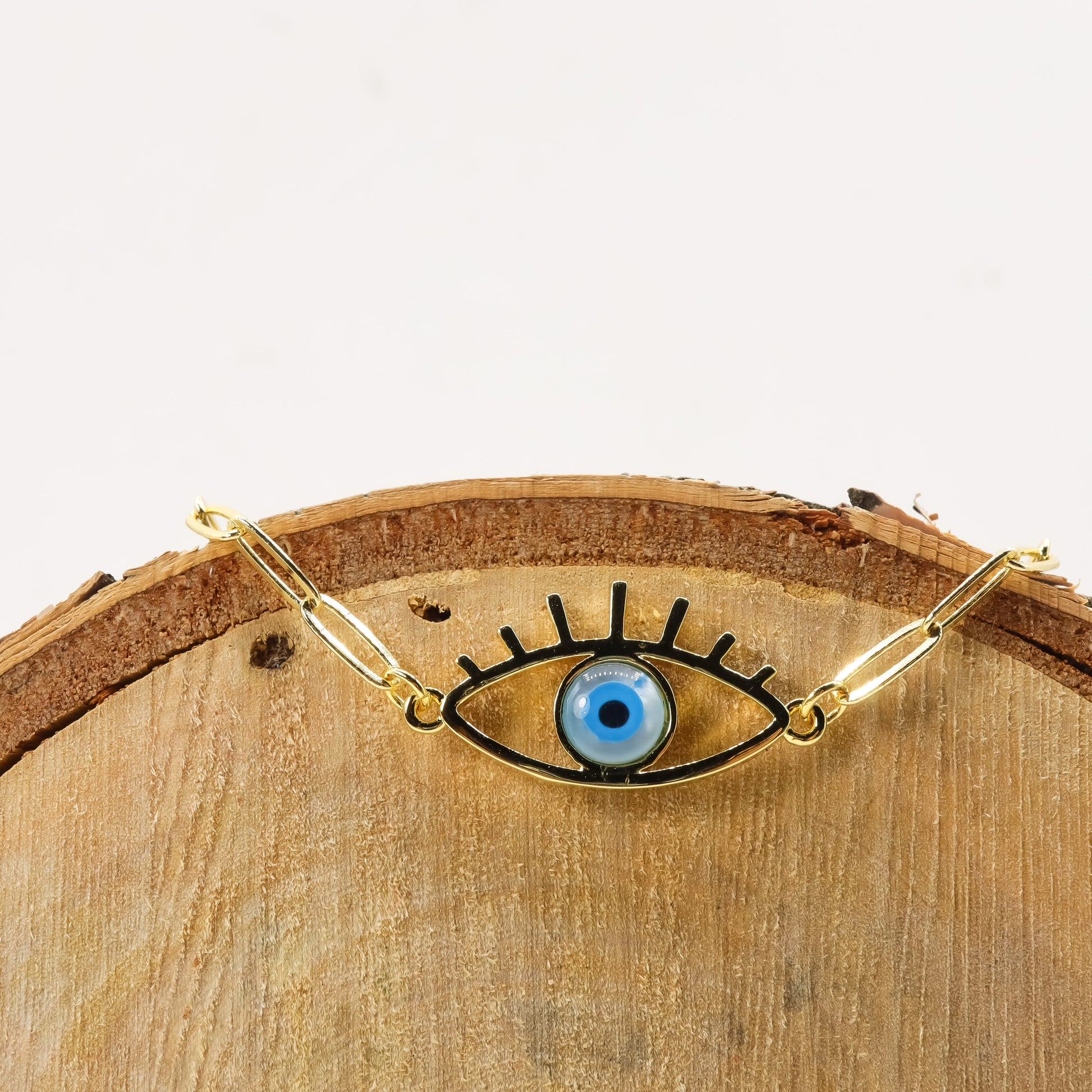 18k Gold-Plated Evil Eye Chain Bracelet