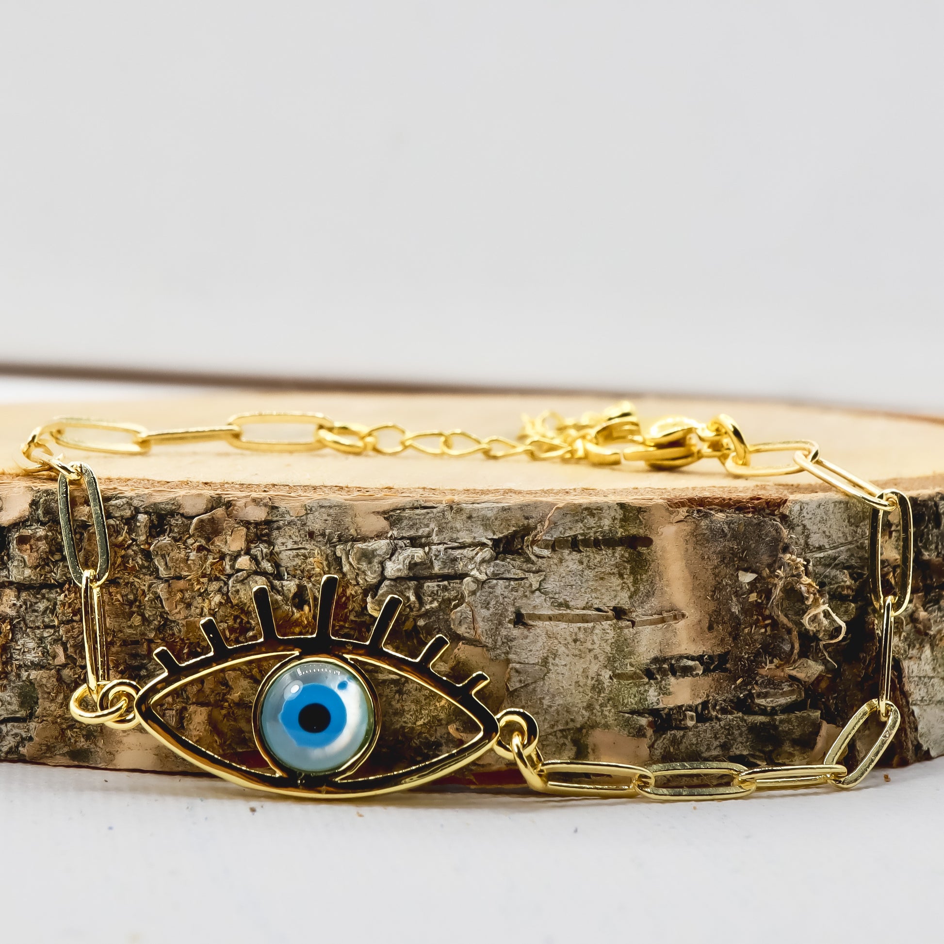 18k Gold-Plated Evil Eye Chain Bracelet