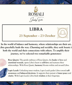ROMALI Libra Zodiac Beaded Bracelet - Rose Quartz & Lapis Lazuli - ROMALI