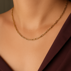 ROMALI 18K Gold-Plated Paperclip Chain Necklace