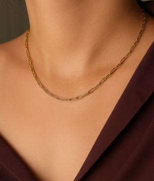 ROMALI 18K Gold-Plated Paperclip Chain Necklace