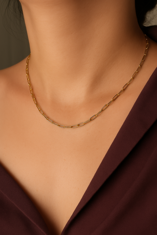 ROMALI 18K Gold-Plated Paperclip Chain Necklace