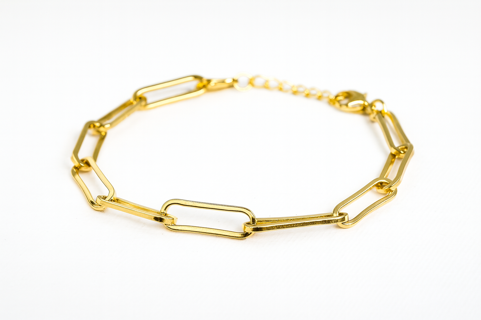 ROMALI 18K Gold-Plated Bold Statement Paperclip Bracelet