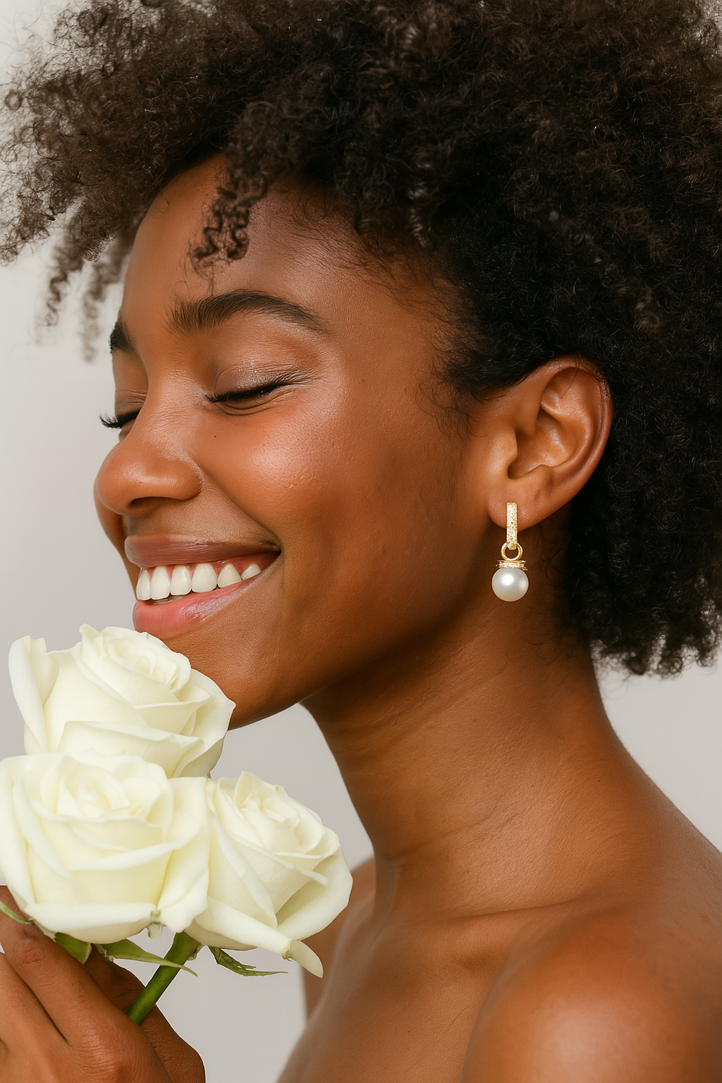 ROMALI 18k Gold-Plated Pearl Drop Earrings – Classic Hoop Design - ROMALI