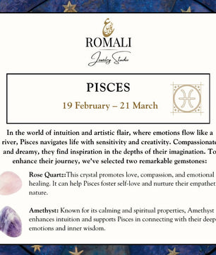 ROMALI Pisces Zodiac Beaded Bracelet - Amethyst & Rose Quartz - ROMALI