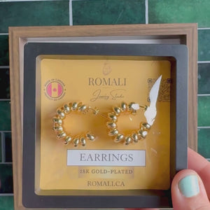 ROMALI 18K Gold-Plated Chunky Coil Hoop Stud Earrings