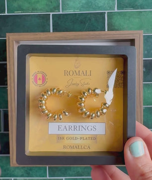 ROMALI 18K Gold-Plated Chunky Coil Hoop Stud Earrings