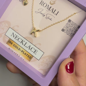 ROMALI 18k Gold-Plated Initial pendant Adjustable Necklace