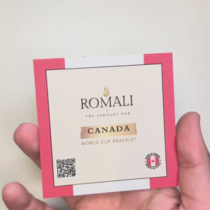 ROMALI Canada Soccer World Cup Bracelet | Cherry Jade & White Jade Unisex