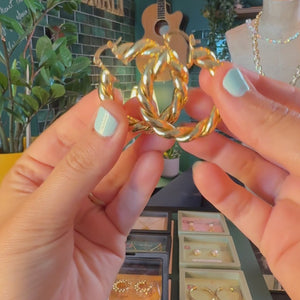 ROMALI 18K Gold-Plated Twisted Hoop Earrings