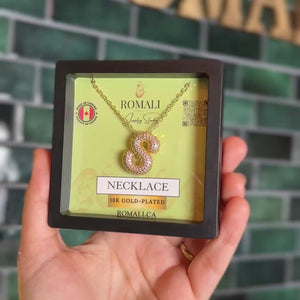 ROMALI 18K Gold-Plated Zirconia Balloon Initial Necklace