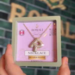 ROMALI 18K Gold-Plated Zirconia Balloon Initial Necklace