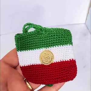 ROMALI Handmade Iran Mini Charm Pouch | Crocheted Bag Charm