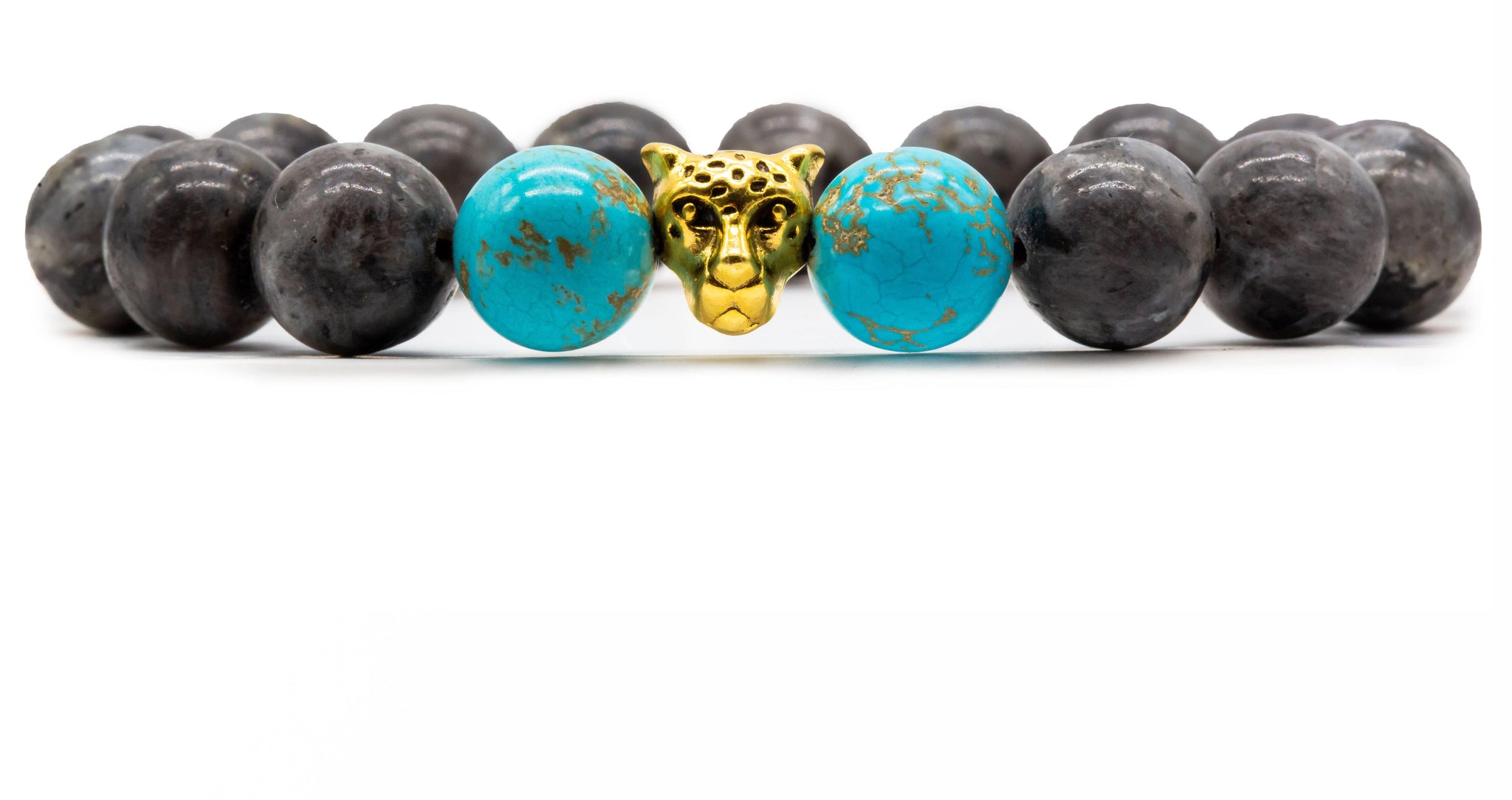 Bentasia Leopard Gold with Turquoise and Larvikite - ROMALI