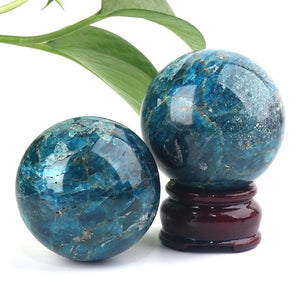 Blue Apatite Crystal Sphere - 3 Inch Diameter for Communication and Self-expression