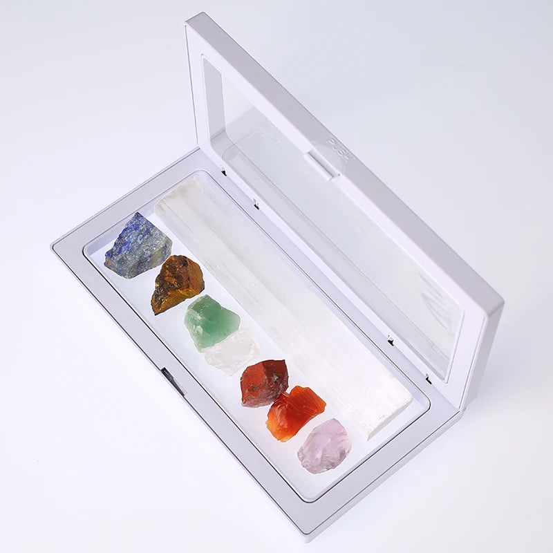 Chakra Selenite Set for Energy Cleansing and Balancing