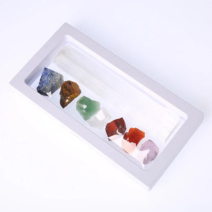 Chakra Selenite Set for Energy Cleansing and Balancing