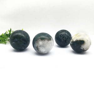 Moss Agate Crystal Sphere - for Abundance and Growth
